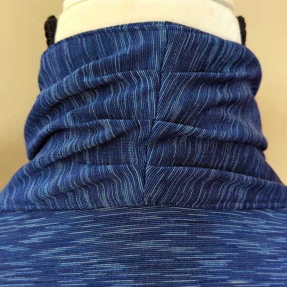 Blue Space Dye Asymmetrical Zipper Athletic Activewear Jacket LARGE Blue - Picture 8 of 13